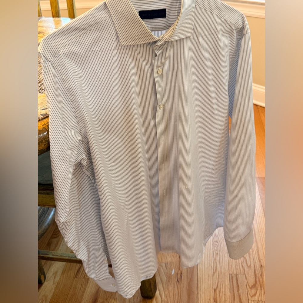 Trussardi Men’s Pinstripe Button-Down Shirt | Size L | Made in Italy